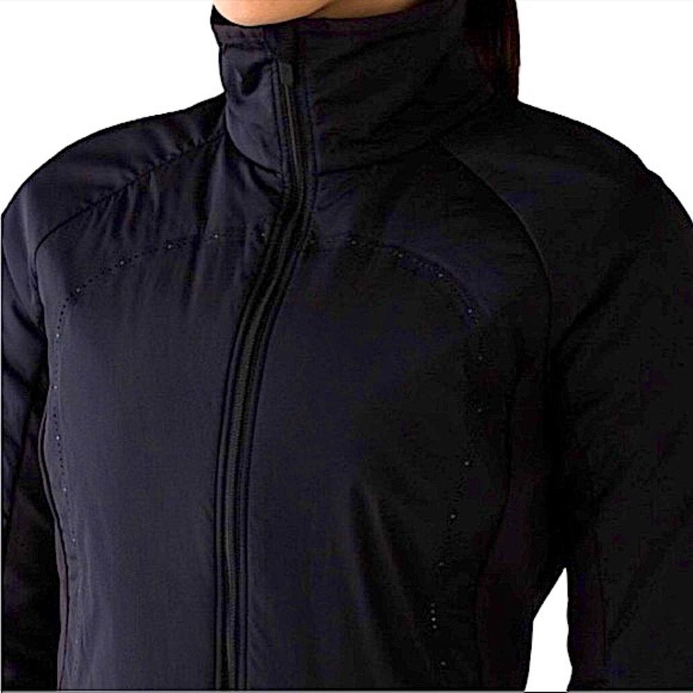 Lululemon Run for Cold Jacket BLACK Sz 4 Primaloft, Reflective, Thumbholes